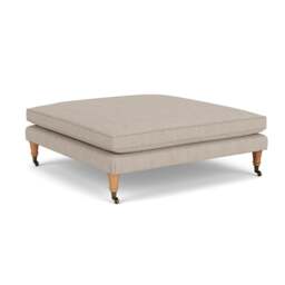 Foot Stool - Natural - Luxury Italian Linen - Taylor Small - The Cotswold Company - thumbnail 1