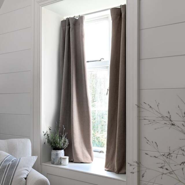 Curtain Pair - 117x228cm - Marling Linen Mix Flax - The Cotswold Company - image 1