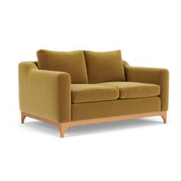 2 Seater Sofa - Mustard - Matt Velvet - Watson - The Cotswold Company - thumbnail 1