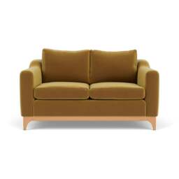 2 Seater Sofa - Mustard - Matt Velvet - Watson - The Cotswold Company - thumbnail 2
