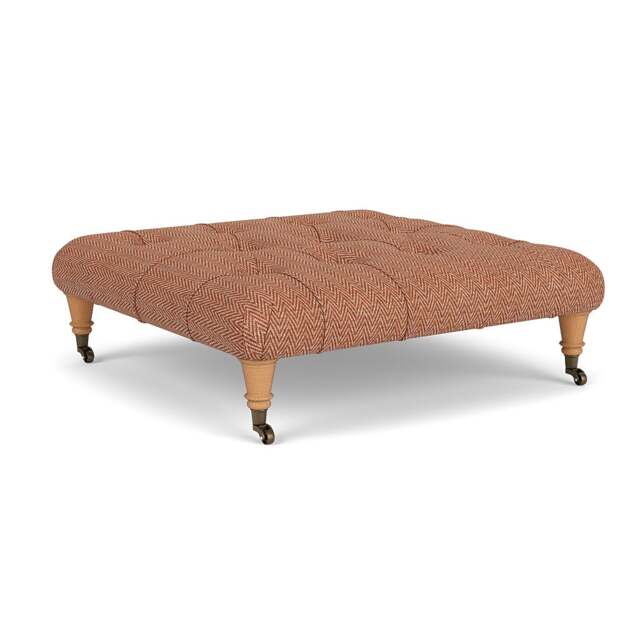 Foot Stool - Brick - Herringbone Weave - Amelia - The Cotswold Company - image 1