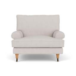 Armchair - Soft White - Luxury Italian Linen - Stewart - The Cotswold Company - thumbnail 2