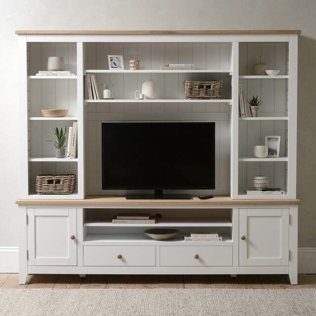 TV and Media Storage Unit - Chester Pure White - The Cotswold Company - image 1
