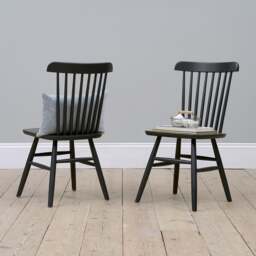 Spindleback Charcoal Dining Chair - The Cotswold Company - thumbnail 4