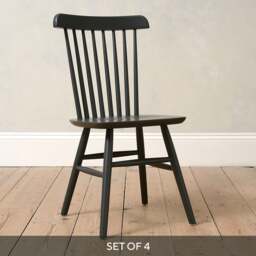 Set of 4  Dining Chairs - Charcoal - Spindleback - The Cotswold Company