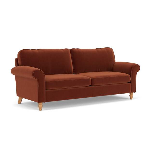 4 Seater Sofa - Brick - Matt Velvet - Hurley - The Cotswold Company - image 1