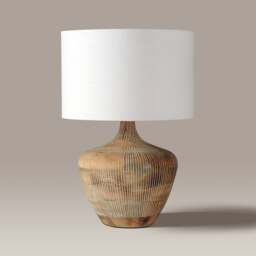 Manaia White Wash Textured Wood Table Lamp - Home Accessories - The Cotswold Company