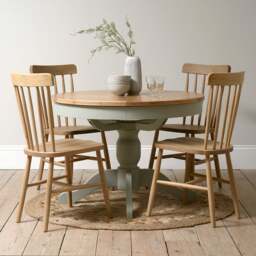 Sussex Sage Green 4-6 Seater Round Dining Table - The Cotswold Company - thumbnail 2