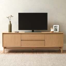 Winson Light Oak Media Tv Console up to 75 - The Cotswold Company