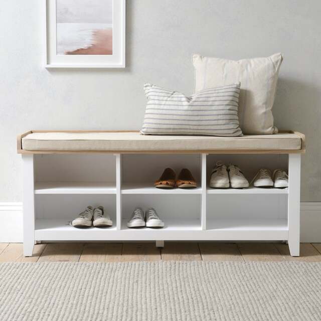 Large Open Shoe Bench - Chester Pure White - The Cotswold Company - image 1