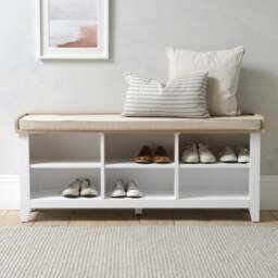 Large Open Shoe Bench - Chester Pure White - The Cotswold Company - thumbnail 1
