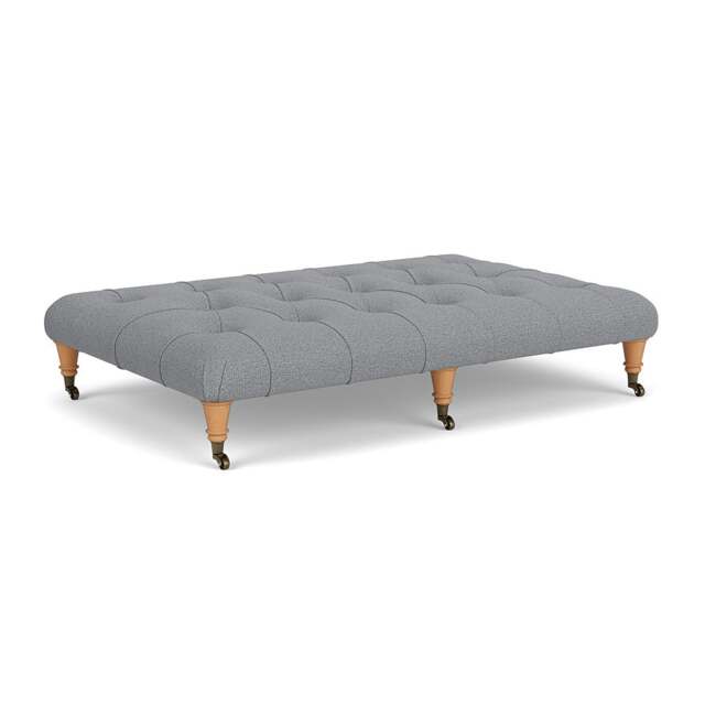 Foot Stool - Blue Marl - House Weave - Amelia Large - The Cotswold Company - image 1