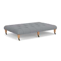 Foot Stool - Blue Marl - House Weave - Amelia Large - The Cotswold Company