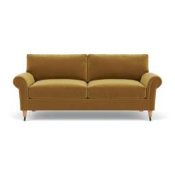 3 Seater Sofa - Mustard - Matt Velvet - Osbourne - The Cotswold Company - thumbnail 2