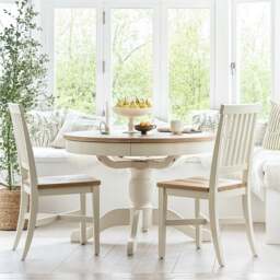 4-6 Seater Round Extending Dining Table - Chester Classic Cream - The Cotswold Company - thumbnail 1