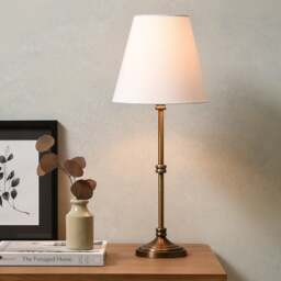 Clover Antique Brass Table Lamp - Home Accessories - The Cotswold Company - thumbnail 3