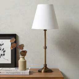 Clover Antique Brass Table Lamp - Home Accessories - The Cotswold Company - thumbnail 2