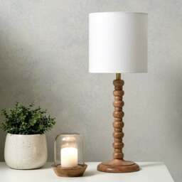 Bobbin Mango Wood Table Lamp - Home Accessories - The Cotswold Company - thumbnail 2