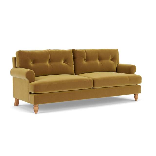 4 Seater Sofa - Mustard - Matt Velvet - Talbot - The Cotswold Company - image 1