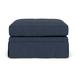 Foot Stool - Indigo - Luxury Italian Linen - Dawson Small - The Cotswold Company - thumbnail 2