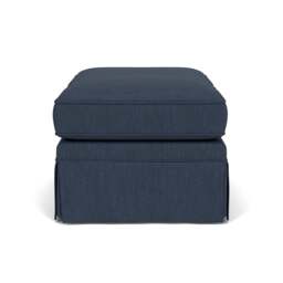 Foot Stool - Indigo - Luxury Italian Linen - Dawson Small - The Cotswold Company - thumbnail 3