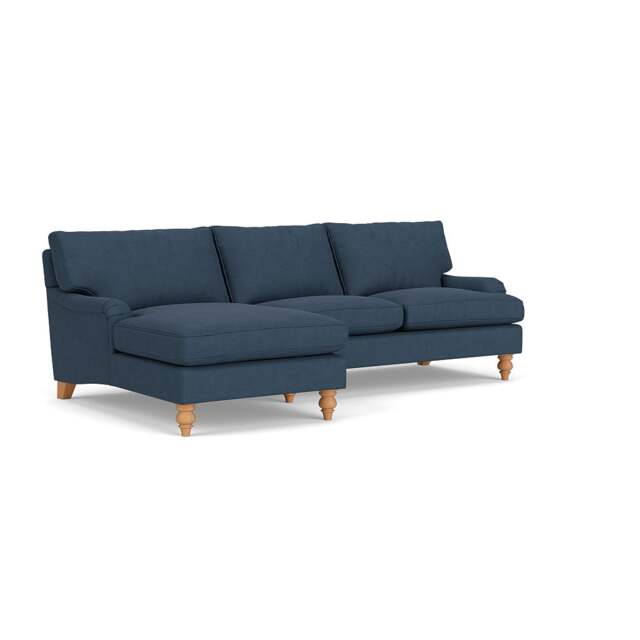 Chaise Large Left Hand - Indigo - House linen mix - Morris - The Cotswold Company - image 1