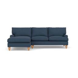Chaise Large Left Hand - Indigo - House linen mix - Morris - The Cotswold Company - thumbnail 2