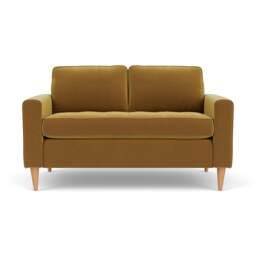 2 Seater Sofa - Mustard - Matt Velvet - Saxon - The Cotswold Company - thumbnail 2