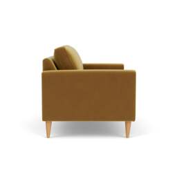 2 Seater Sofa - Mustard - Matt Velvet - Saxon - The Cotswold Company - thumbnail 3