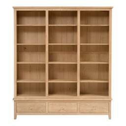 Inglesham Whitewash Oak Grand Bookcase - The Cotswold Company - thumbnail 3