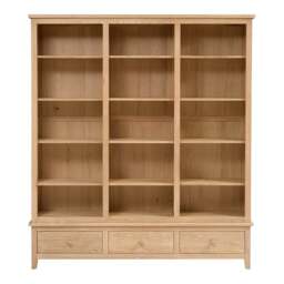 Inglesham Whitewash Oak Grand Bookcase - The Cotswold Company - thumbnail 4