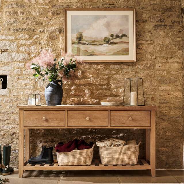 Large Console Table - Inglesham Whitewash Oak - The Cotswold Company - image 1