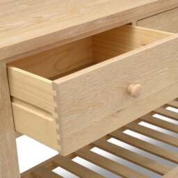 Inglesham Whitewash Oak Large Console Table - The Cotswold Company - thumbnail 7