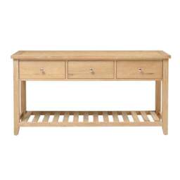 Inglesham Whitewash Oak Large Console Table - The Cotswold Company - thumbnail 3