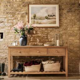 Large Console Table - Inglesham Whitewash Oak - The Cotswold Company