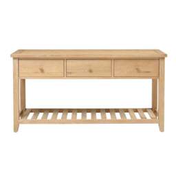 Inglesham Whitewash Oak Large Console Table - The Cotswold Company - thumbnail 4