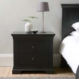 Chantilly Dusky Black Set of 2 Jumbo Bedside Tables - The Cotswold Company - thumbnail 2