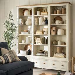 Grand Bookcase - Chester Classic Cream - The Cotswold Company