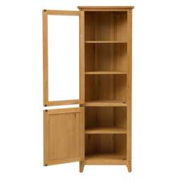 Oakland Rustic Oak Corner Display Cabinet - The Cotswold Company - thumbnail 4