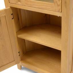 Oakland Rustic Oak Corner Display Cabinet - The Cotswold Company - thumbnail 7