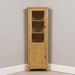 Oakland Rustic Oak Corner Display Cabinet - The Cotswold Company - thumbnail 2