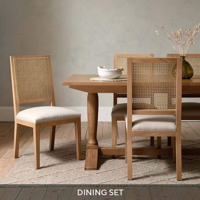 Elkstone Mellow Oak 6 - 8 Seater Dining Table and 6 Dining Chairs Set - The Cotswold Company - image 1