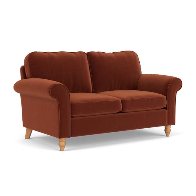 Large 2 Seater Sofa - Brick - Matt Velvet - Hurley - The Cotswold Company - image 1
