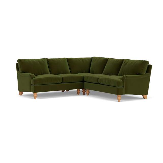 Corner Sofa - Forest Green - Matt Velvet - Morris - The Cotswold Company - image 1