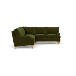 Corner Sofa - Forest Green - Matt Velvet - Morris - The Cotswold Company - thumbnail 3