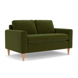 2 Seater Sofa - Forest Green - Matt Velvet - Saxon - The Cotswold Company