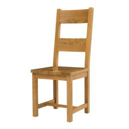 Oakland Rustic Oak Ladderback Dining Chair - Wooden Seat Pad - The Cotswold Company - thumbnail 4