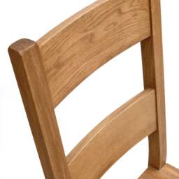 Oakland Rustic Oak Ladderback Dining Chair - Wooden Seat Pad - The Cotswold Company - thumbnail 6