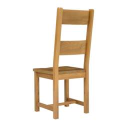 Oakland Rustic Oak Ladderback Dining Chair - Wooden Seat Pad - The Cotswold Company - thumbnail 5