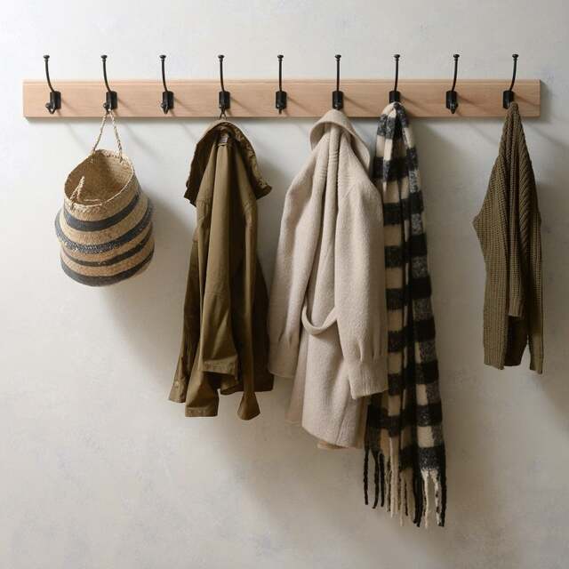 9 Hook Coat Rack - Chester Oak - The Cotswold Company - image 1
